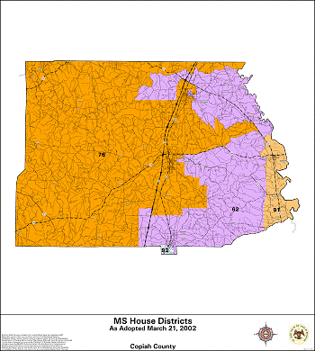 Mississippi House Districts - Copiah County